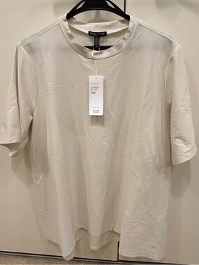 EILEEN FISHER classic lightweight washable stretch bone crepe pullover top XL